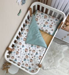 Set lenjerie de schimb pentru pătuț bebeluș, 3 bucăți – Lion